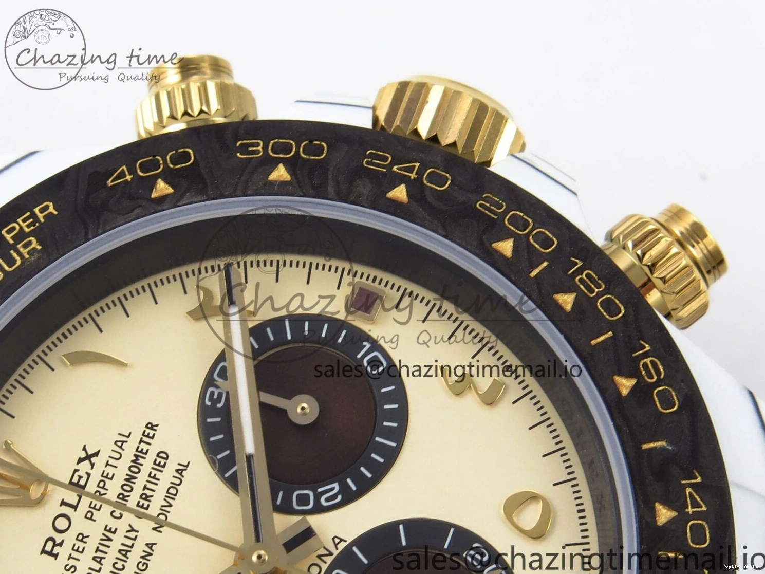 0120 Refined Daytona DIW “DESERT EAGLE”  White Carbon DIWF 1:1 Best Edition Cream Brown Dial on Brown Nylon Strap SH 1074